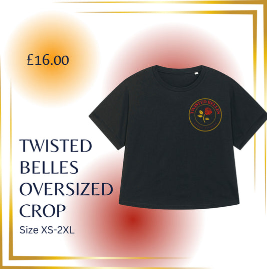 TWISTED BELLES OVERSIZED CROPPED TEE